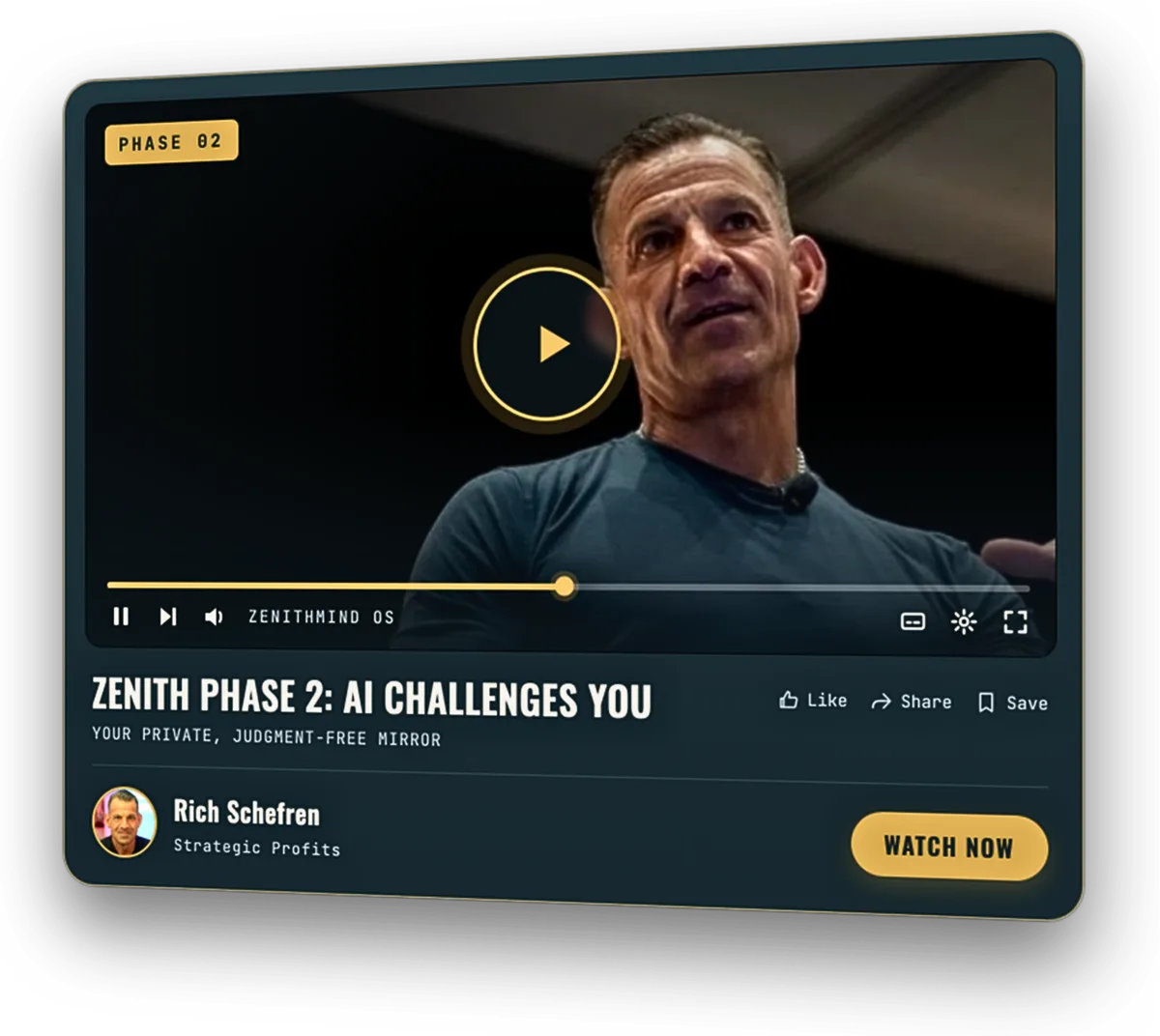 Zenith Phase 2: AI Challenges You. Your private, judgment-free mirror, with Rich Schefren